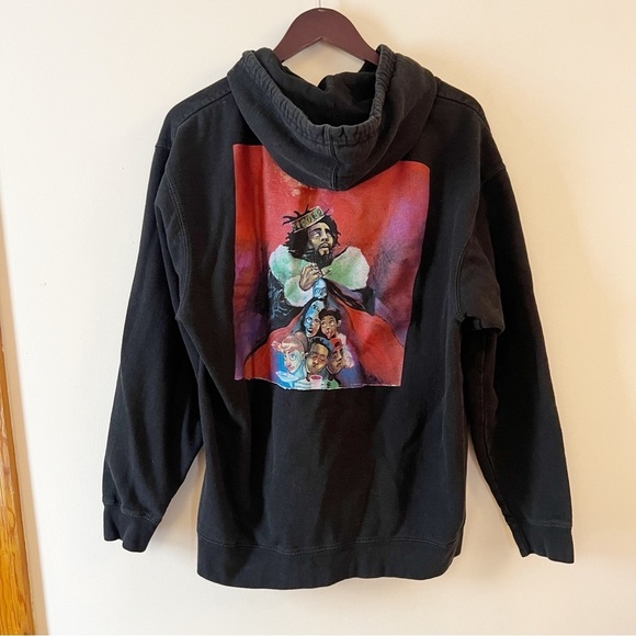 J. Cole Choose Wisely Hoodie Black Pullover Unisex Front Pouch Pocket - Picture 4 of 5